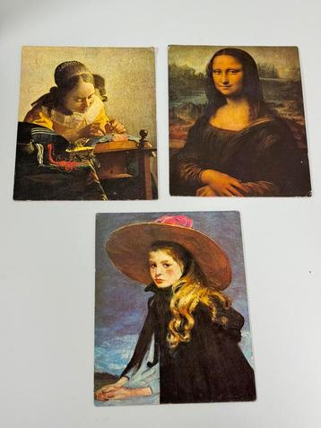 3x Vintage Kunst print art schilderij Mona Lisa Henriette beschikbaar voor biedingen