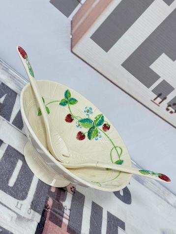 Bol à fraises BESWICK Art Vintage + cuillères, Enlèvement ou Envoi