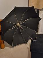 Telescopische paraplu leren handvat Flirt zwart vintage70-80, Ophalen