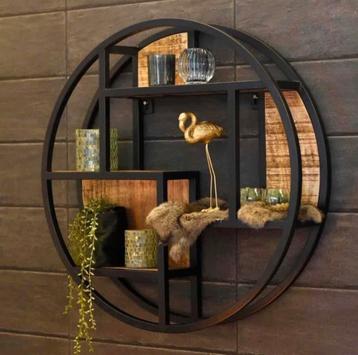 Wandrek industriele look met mangohout  beschikbaar voor biedingen