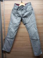 lichte grijze jeans motor broek, Pantalon | cuir