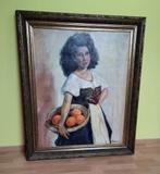 Leon Tamenne 'Dame met fruitmand' - Dendermondse school, Antiek en Kunst, Ophalen