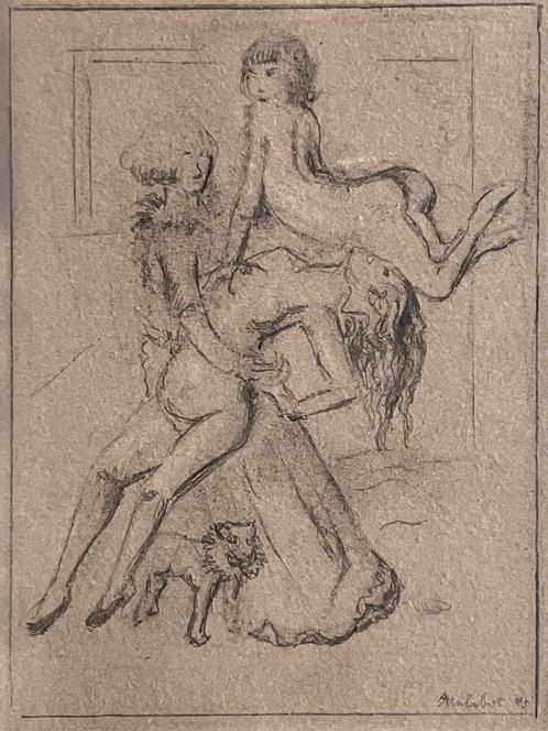 Scabreuze potloodtekening Paul Joostens (1889-1960), Antiek en Kunst, Kunst | Tekeningen en Fotografie, Ophalen of Verzenden