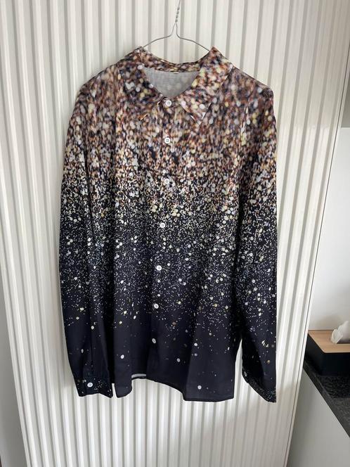 Nieuw  heren Overhemd XL gestippeld afwisselend, Kleding | Heren, Overhemden, Nieuw, Zwart, Ophalen of Verzenden