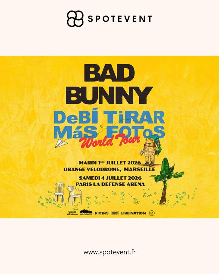 Bad Bunny concert Paris et Marseille places, Tickets & Billets, Concerts | Pop