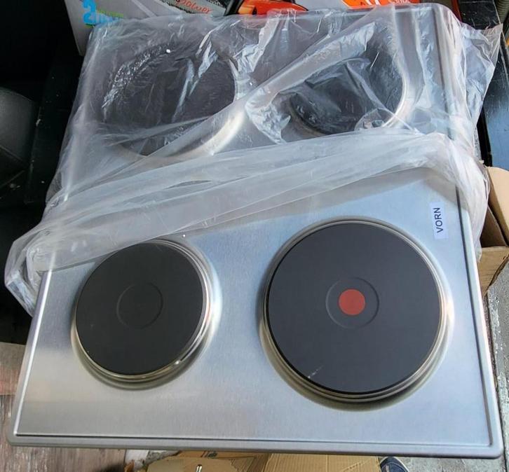 Plaque de cuisson acier inoxydable NEUVE dans l'emballage, Elektronische apparatuur, Kookplaten, Nieuw, Inbouw, Elektrisch, 4 kookzones