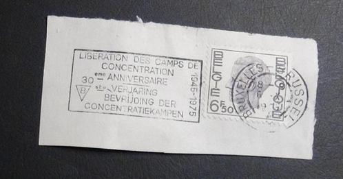 Brieffragment met afstempeling Bevrijding Concentratiekampen, Timbres & Monnaies, Timbres | Europe | Belgique, Affranchi, Enlèvement ou Envoi