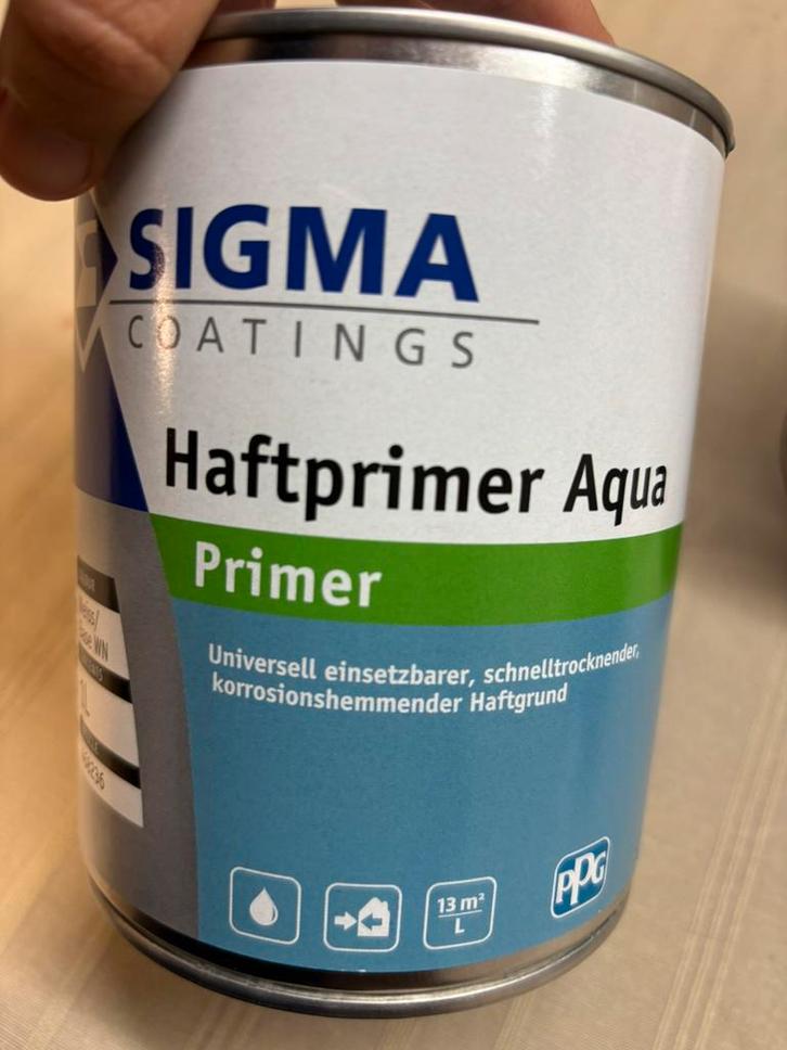 Sigma watergedragen grijze grondlak 1liter, Hobby en Vrije tijd, Knutselen, Nieuw, Materiaal, Ophalen of Verzenden