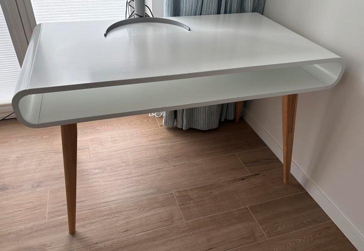 Table bureau Tomasucci Harley blanc 130 cm x 70 cm, Huis en Inrichting, Bureaus, Gebruikt, Bureau, Ophalen