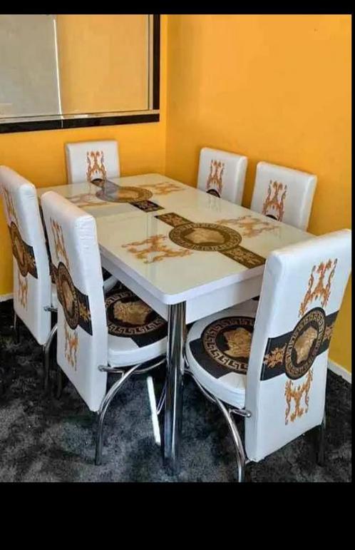 Nieuwe Eettafel met 6 Stoelen - Gratis Bezorging, Antiek en Kunst, Antiek | Meubels | Tafels, Verzenden