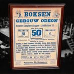 Authentieke boks poster, boks affiche van wedstrijden 1952👊, Sports & Fitness, Boxe, Enlèvement, Utilisé, Autre