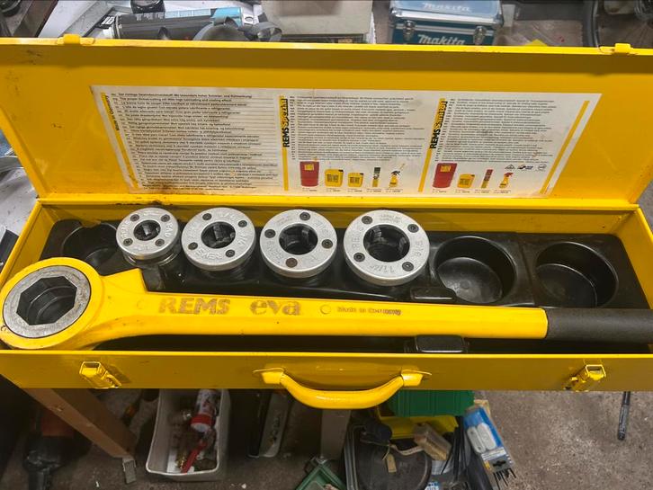 REMS EVA Draadtapset – 4 snijkoppen – ½” t/m 1¼”, Doe-het-zelf en Bouw, Gereedschap | Handgereedschap, Zo goed als nieuw, Ophalen