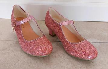 Prinsessen schoenen met hak (glitter roze) maat 30 beschikbaar voor biedingen