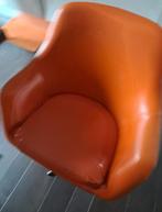 Chaises vintage orange année 70, Enlèvement, Cuir