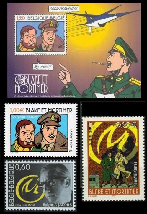 BL112 Blakeen Mortimer + postzegels (stripverhalen-Jacobs), Postzegels en Munten, Postzegels | Europa | België, Frankeerzegel
