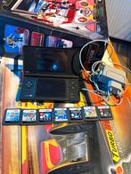 Nintendo DS met met 6 orginele games lader en mario houder, Verzamelen, Ophalen of Verzenden, Zo goed als nieuw