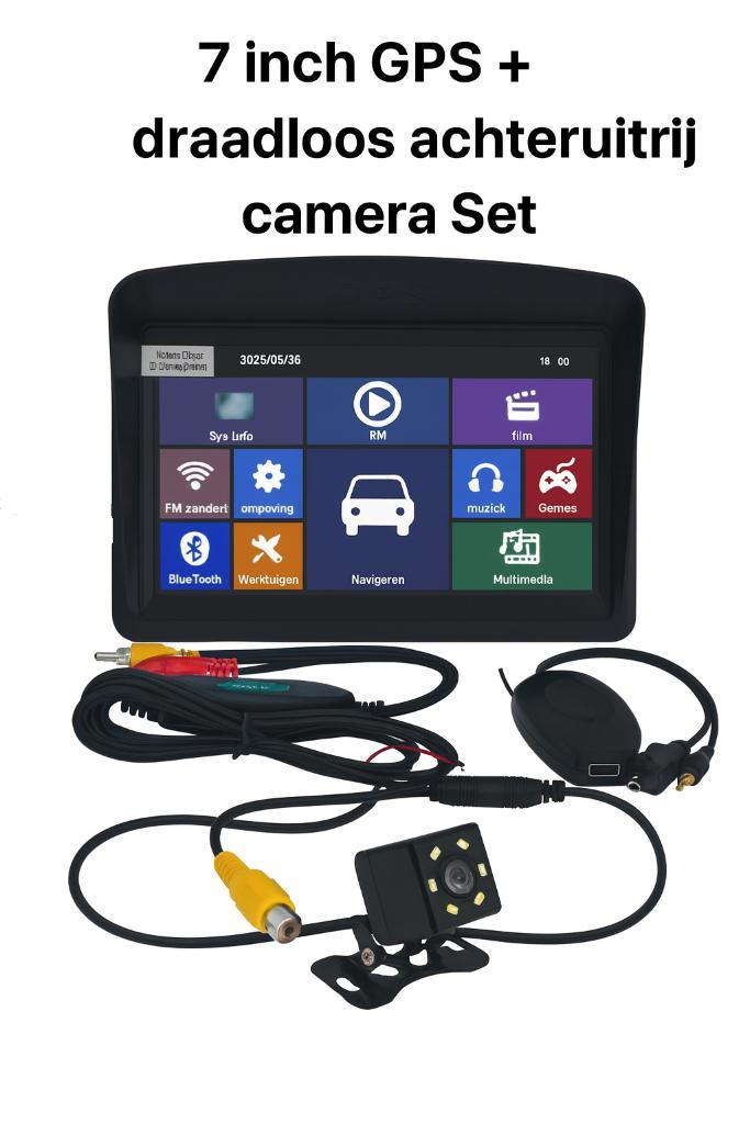 7' Auto, Camper GPS+Draadloze Achteruitrijcamera DRK-700C-BT, Auto diversen, Achteruitrijcamera's, Nieuw, Draadloos, Ophalen of Verzenden