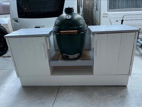 steigerhouten BBQ meubel op wielen en met beschermingshoes, Tuin en Terras, Buitenkeukens, Gebruikt, Ophalen