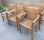 6 prachtige teak stoelen, Tuin en Terras, Ophalen, Zo goed als nieuw, Stapelbaar