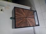 Abstract metalen/houten kast, Antiek en Kunst, Ophalen