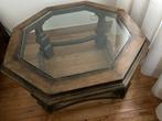 Achthoekige salontafel van walnoot, Ophalen, Gebruikt, 50 tot 100 cm, 50 tot 75 cm
