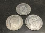 Frankrijk kavel B 3 x 5 Francs 1931/32/33 zilver, Ophalen of Verzenden