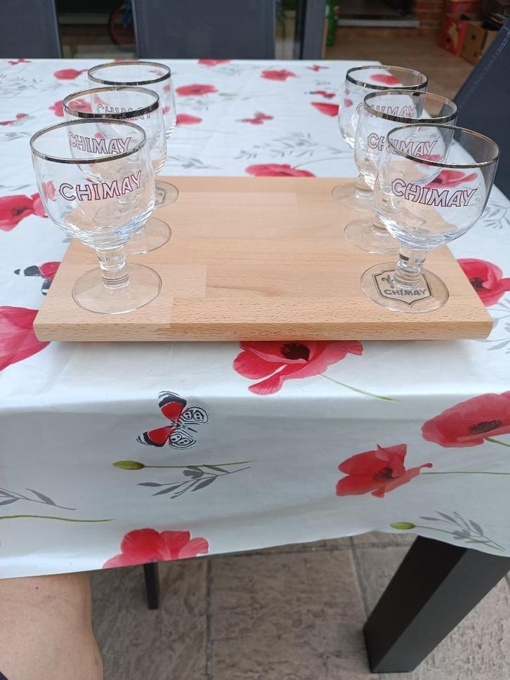 A vendre plateau et galopins chimay, Verzamelen, Glas en Drinkglazen, Nieuw, Bierglas, Ophalen