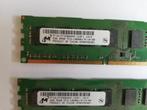 Memory 2 x 2GB MICRON DDR3, 2 GB, Desktop, Gebruikt, Ophalen of Verzenden