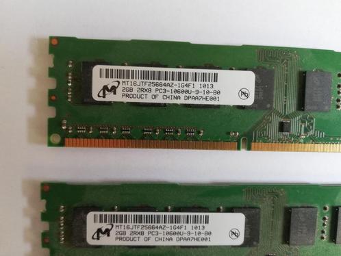 Memory 2 x 2GB MICRON DDR3, Computers en Software, RAM geheugen, Gebruikt, Desktop, 2 GB, DDR3, Ophalen of Verzenden