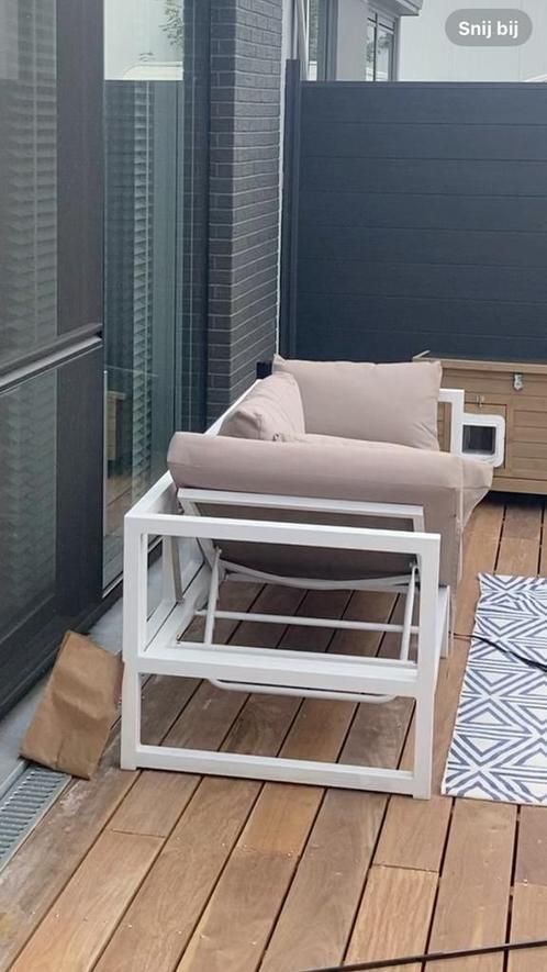 Ligzetel/ zitbank in 1, Tuin en Terras, Ligbedden, Gebruikt, Aluminium, Verstelbaar, Ophalen