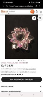 Vintage kristal heldere en roze lotusbloem ornament, Ophalen of Verzenden