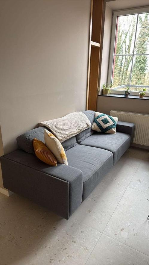 Canapé et poufs de salon, Huis en Inrichting, Zetels | Zetels, Gebruikt, Rechte bank, Driepersoons, 150 cm of meer, Stof, Ophalen