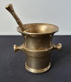 Mooi Geel Koperen Vijzel met Stamper, Ophalen of Verzenden, Koper