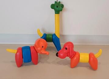 Retro baby bouwset olifant, hond en giraf, Enlèvement ou Envoi