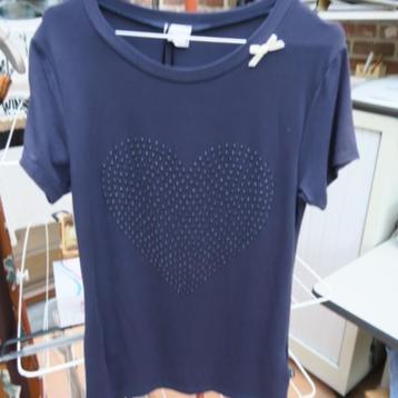 T-shirt nieuw blauw hartje studs Blugirl mt 40 (it 44)