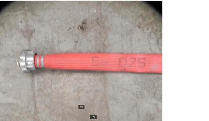 Brandslang Rood Plat oprolbaar 25mm 5m, Jardin & Terrasse, Tuyaux d'arrosage, Utilisé, Tuyau d'arrosage, Enlèvement ou Envoi