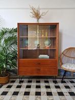 Vintage midcentury vitrinekast | boekenkast | kast retro, Ophalen, Gebruikt, 100 tot 150 cm, Teakhout