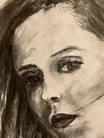 Houtskool tekening beschikbaar voor biedingen