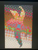 VASARELY poster, "Dancing Clown", Ophalen of Verzenden, Gebruikt, A1 t/m A3, Rechthoekig Staand