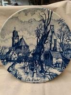 Oud Delfts bord om te hangen winter 26 cm, Antiek en Kunst, Ophalen