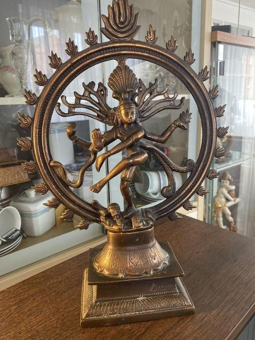 messing Shiva Nataraja, dansgod hindoe-idool 38 cm, Huis en Inrichting, Woonaccessoires | Boeddhabeelden, Gebruikt, Ophalen of Verzenden