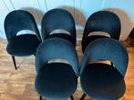 5 chaises en velours noir, Comme neuf, Enlèvement, Cinq, Six Chaises ou plus, Tissus