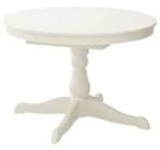 Ikea - table extensible ingatorf & 4 chaises ingolf beige, Comme neuf, 100 à 150 cm, 100 à 150 cm, Rond
