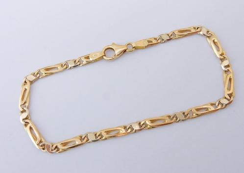 Prachtige 18 karaat Gouden Armband in Valkoogschakel 20cm, Handtassen en Accessoires, Armbanden, Nieuw, Goud, Goud, Ophalen of Verzenden