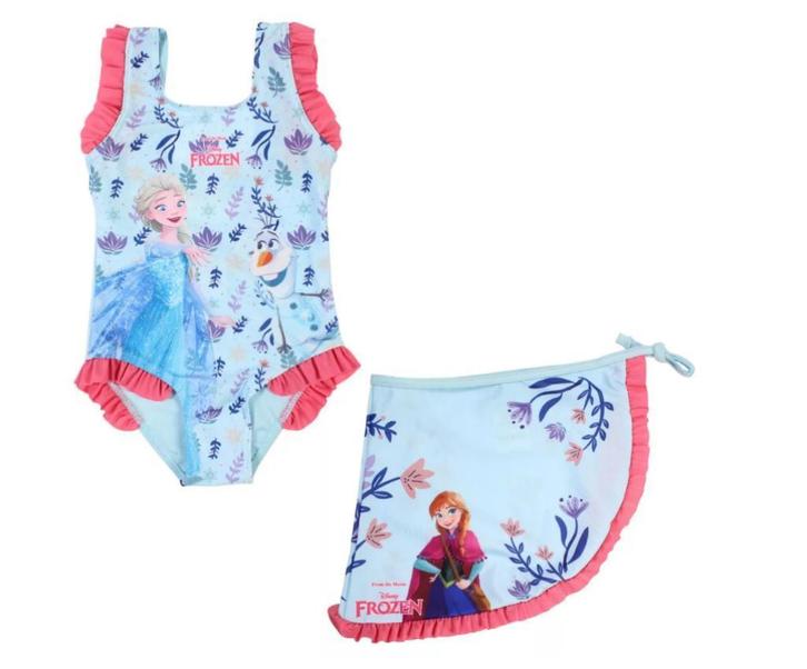 Disney Frozen Badpak met Sarong - Mt 98/104-110/116-122/128, Kinderen en Baby's, Kinderkleding | Kinder-zwemkleding, Nieuw, Badpak