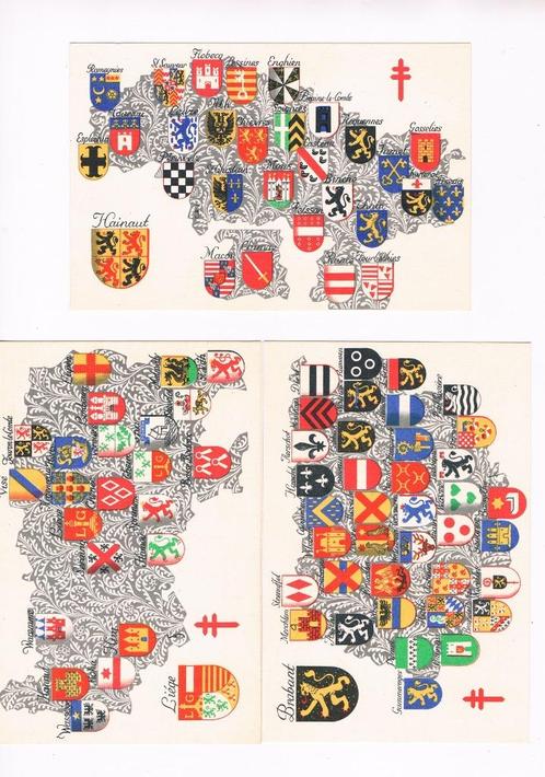 9 PK met Provinciale wapens, Verzamelen, Postkaarten | België, Gelopen, Ophalen of Verzenden
