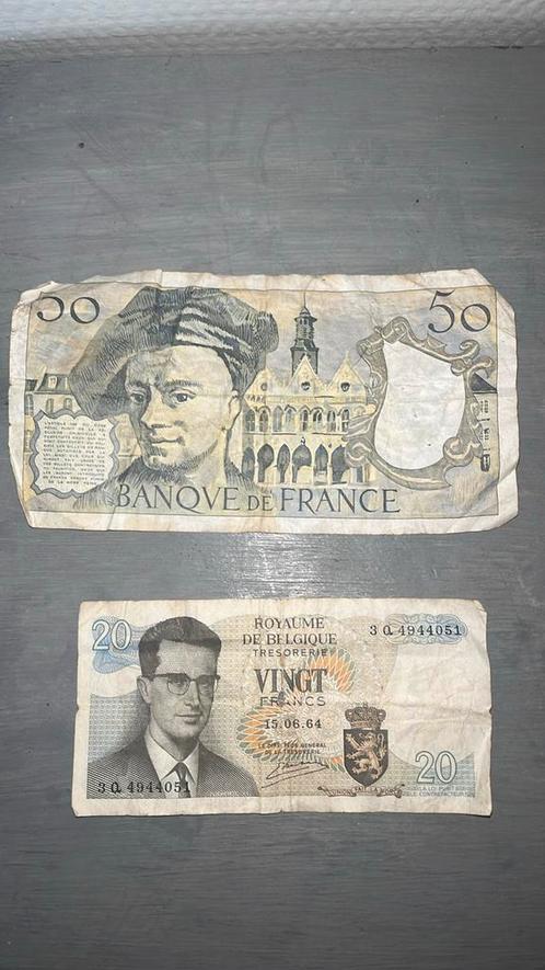 Lot billet français (1984) et belge (1964), Postzegels en Munten, Munten en Bankbiljetten | Verzamelingen, Munten, Ophalen