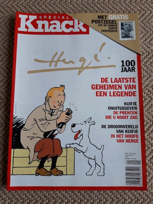 Knack Special mei 2007 - 100 jaar Hergé met Kuifje postzegel, Collections, Personnages de BD, Neuf, Image, Affiche ou Autocollant