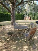 Teak high tea stansted tuinset compleet., Ophalen, 4 zitplaatsen, Gebruikt, Tuinset