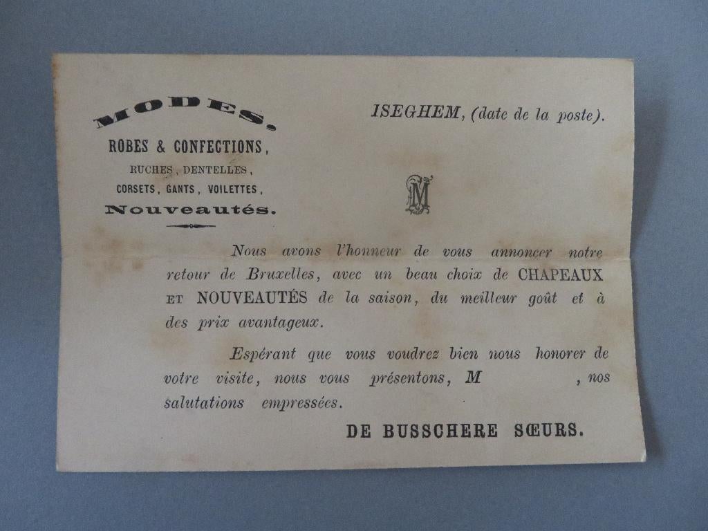 De Busschere Izegem mode confectie Md. Baronne G. de Pelichy, Ophalen of Verzenden, Zo goed als nieuw, Overige typen